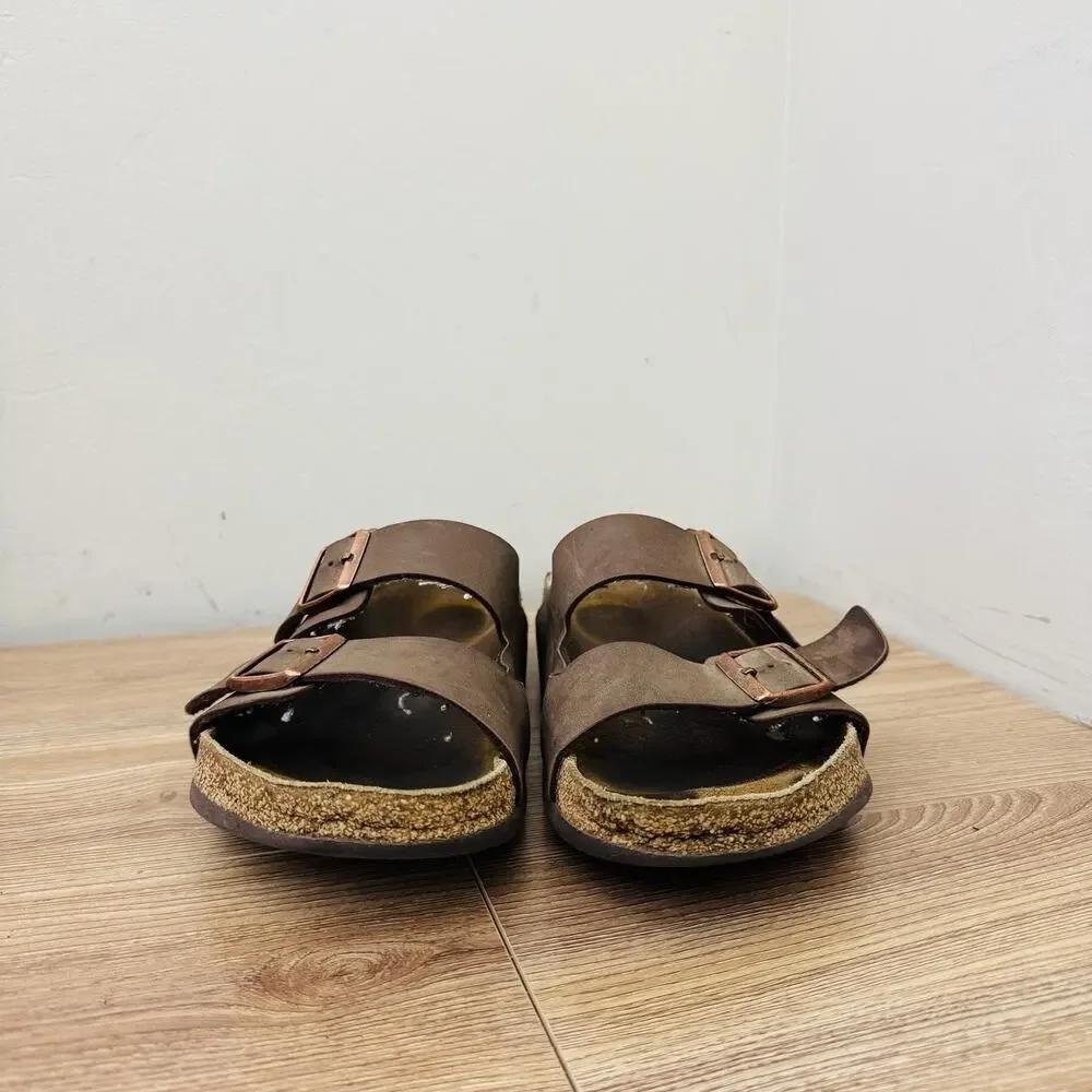 Birkenstock Arizona Brown Leather Slides Men’s Size 12
